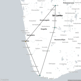 tourhub | Aitken Spence Travels | Sri Lanka in a Nutshell - Free Upgrade to Private Tour Available | Tour Map