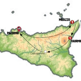 tourhub | Europamundo | Sicilian Paradise | Tour Map