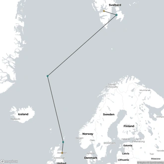 tourhub | Quark Expeditions | Arctic Saga: Exploring Spitsbergen via the Faroes and Jan Mayen | Tour Map