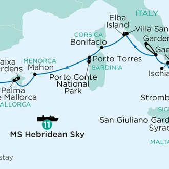 tourhub | APT | Mediterranean Islands, Romantic Gardens & A Private Small Ship Serenade | Tour Map