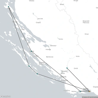 tourhub | Riviera Travel | Zadar and Islands of the North Yacht Cruise with Krka Waterfalls - MS Il Mare | Tour Map