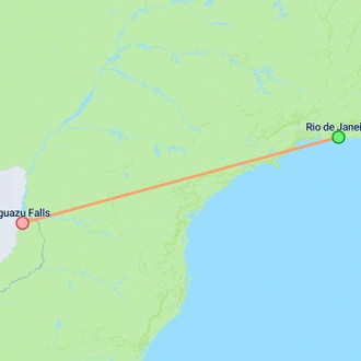 tourhub | On The Go Tours | Highlights of Rio & Iguazu (Superior) - 6 days | Tour Map