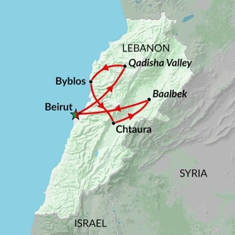 tourhub | Encounters Travel | Lebanon Express | Tour Map