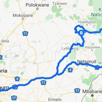 tourhub | Amatungulu Tours | 4 day - Kruger National Park Safari and Panorama Route Tour | Tour Map