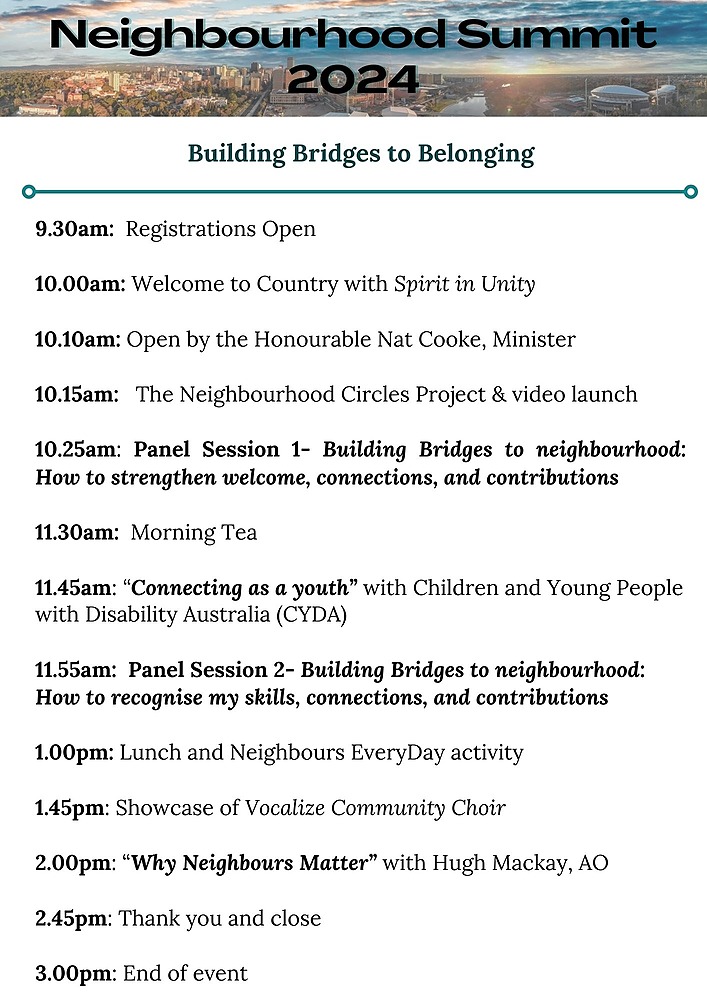 Neighbourhood Summit 2024: Building Bridges to Belonging