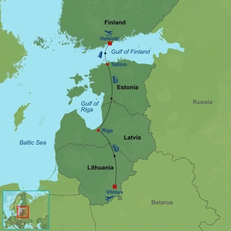 tourhub | Indus Travels | Picturesque Solo Baltics Tour | Tour Map