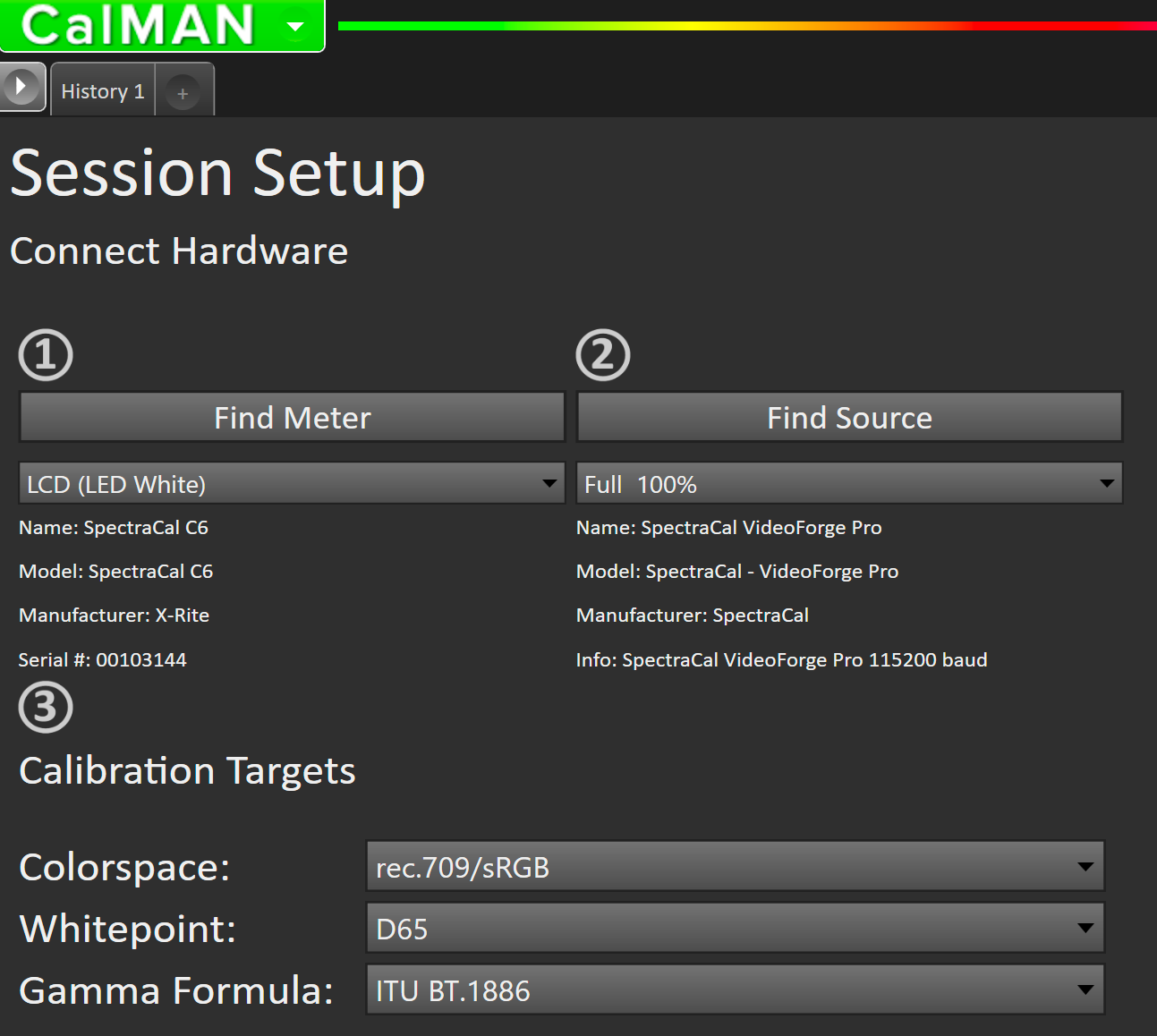 Calman Home - Manual Calibration Walkthrough