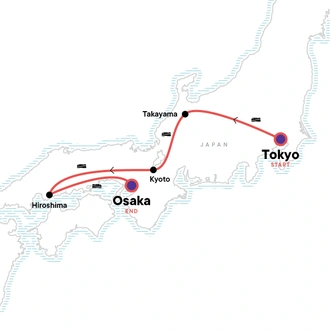 tourhub | G Adventures | Epic Japan: Speed Trains & Street Food | Tour Map