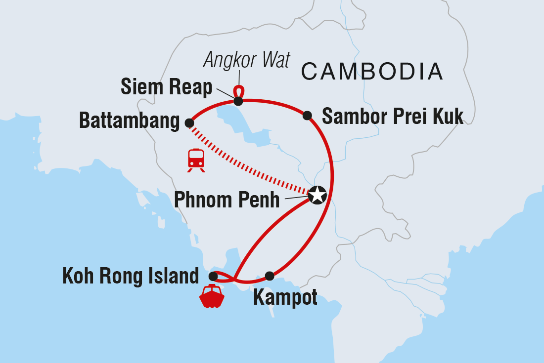 tourhub | Intrepid Travel | Best of Cambodia | Tour Map