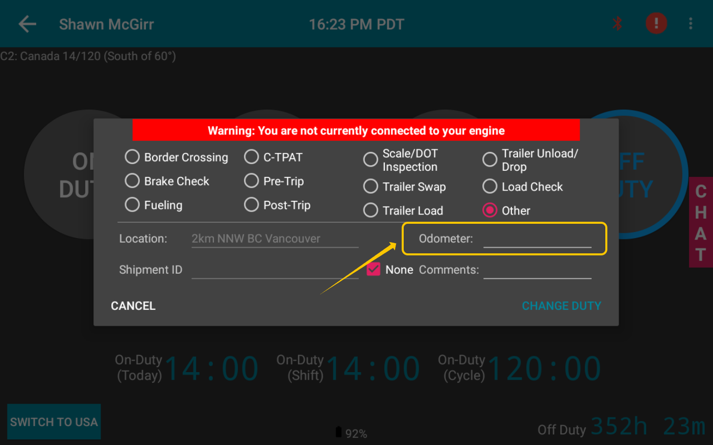 Connecting to the Switchboard ELD engine module