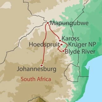 tourhub | World Expeditions | South Africa Cycling Adventure | Tour Map