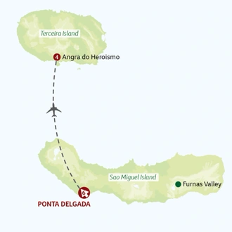 tourhub | Titan Travel | Unique Azores - An Island Hopping Adventure | Tour Map