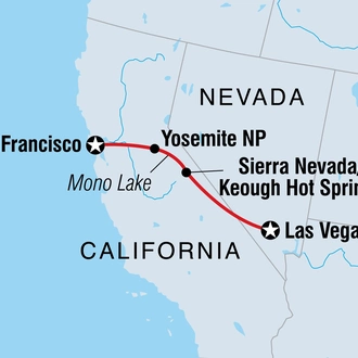 tourhub | Intrepid Travel | Vegas to San Fran | Tour Map
