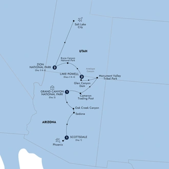 tourhub | Insight Vacations | Enchanting Canyonlands | Tour Map