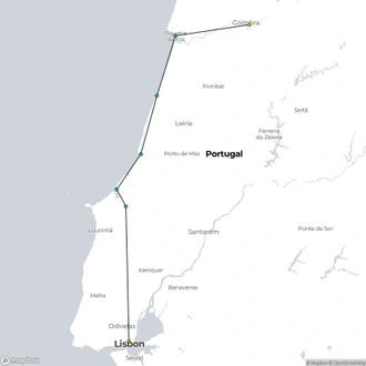 tourhub | Exodus Adventure Travels | Coimbra to Lisbon Cycling | Tour Map