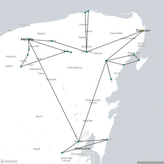 tourhub | Today Voyages | Yucatan Peninsula in family | Tour Map