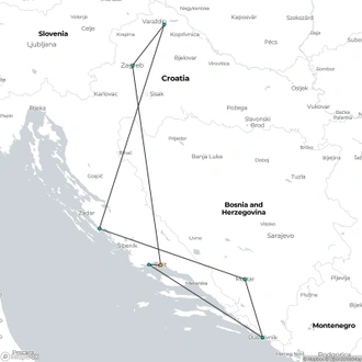 tourhub | Gulliver Travel | Highlights of Croatia with Plitvice, Self-Drive (Multi country) | Tour Map