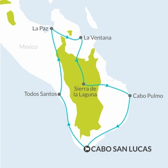 tourhub | Bamba Travel | Baja Group Self-Drive Caravan & Camping Adventure 8D/7N | Tour Map