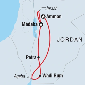 tourhub | Intrepid Travel | Explore Jordan | Tour Map