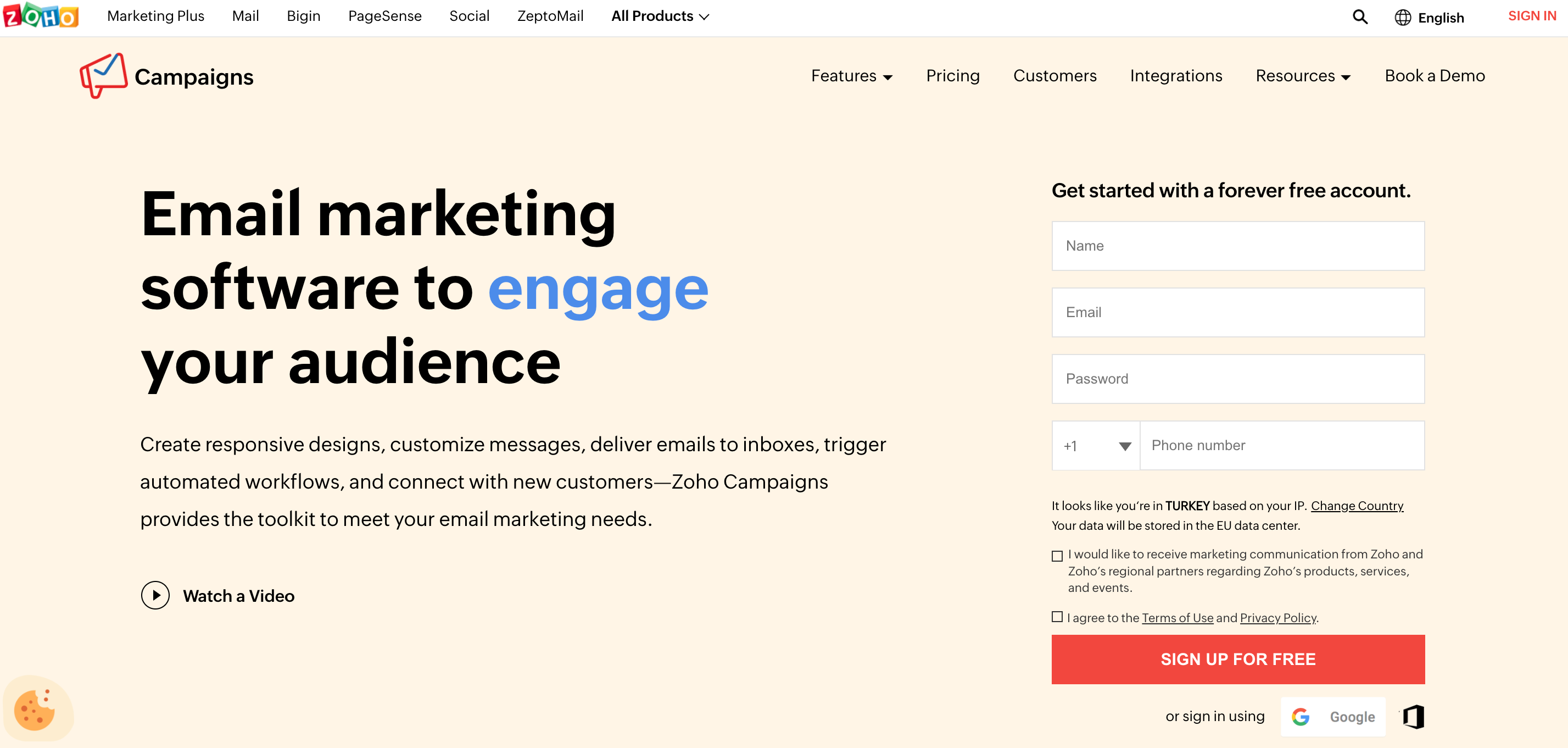 user engagement tool Zoho Campaigns 