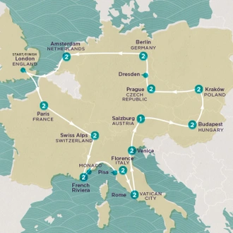 tourhub | Topdeck | Get Social: Central & Eastern Europe 2025 | Tour Map