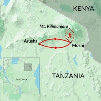 tourhub | Encounters Travel | Classic Kilimanjaro Trek tour | Tour Map