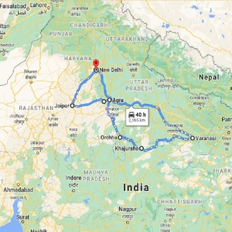 tourhub | UncleSam Holidays | North India Trip | Tour Map