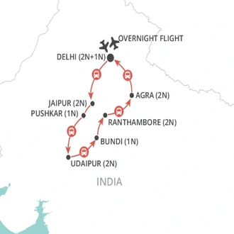 tourhub | Wendy Wu | Christmas in India | Tour Map