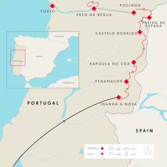 tourhub | SpiceRoads Cycling | Cycling Lisbon to Porto via the Historic Interior | Tour Map