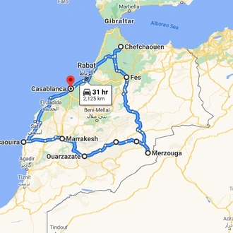 tourhub | Morocco Private Tours | 12 Days from Casablanca Highlights of Morocco. | Tour Map