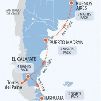 tourhub | Hi Travel Argentina | Patagonia Adventure Tour (15 nights) | Tour Map