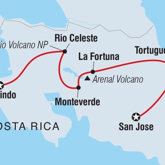 tourhub | Intrepid Travel | Premium Costa Rica in Depth			 | Tour Map