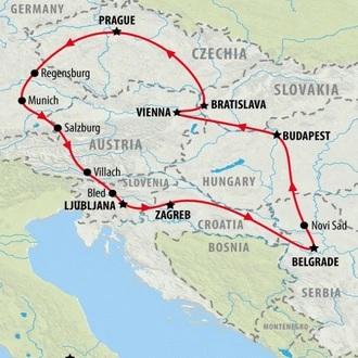 tourhub | On The Go Tours | Balkan Capitals & Imperial Cities - 12 days | Tour Map