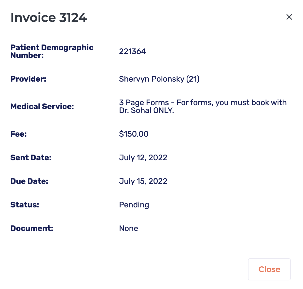 Full invoice report with EMR plug in