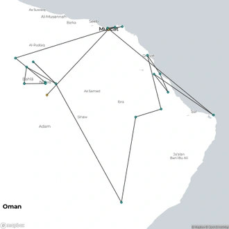 tourhub | Today Voyages | Self Drive Oman | Tour Map