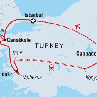 tourhub | Intrepid Travel | Turkey Highlights | Tour Map