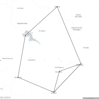 tourhub | The Natural Adventure | Cycling in Sierra de Grazalema | Tour Map