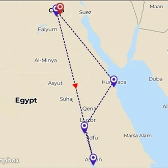 tourhub | Beyond Tourz | 11 Days Family Adventure Around Egypt | Tour Map