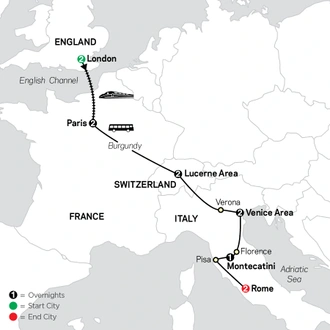 tourhub | Cosmos | From St. Paul's to St. Peter's | Tour Map