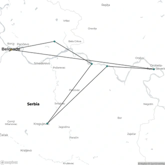 tourhub | The Natural Adventure | Iron Gates and Djerdap National Park | Tour Map