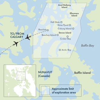 tourhub | Exodus Adventure Travels | Canada's Remote Arctic: Northwest Passage | Tour Map