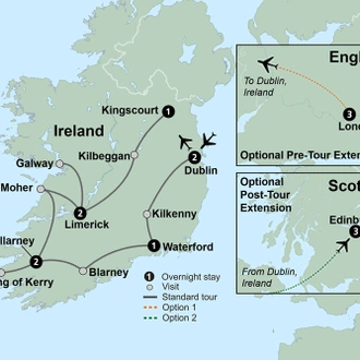 tourhub | Collette | Shades of Ireland  | Tour Map