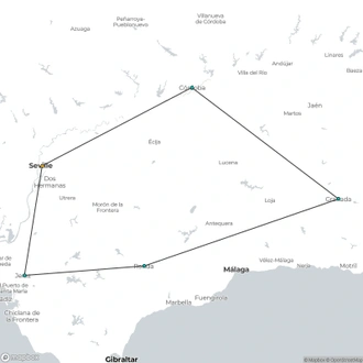 tourhub | Today Voyages | Down South, Self-drive | Tour Map