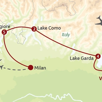 tourhub | Titan Travel | Majesty of the Italian Lakes | Tour Map