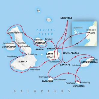 tourhub | On The Go Tours | Galapagos Encompassed - 17 days | Tour Map