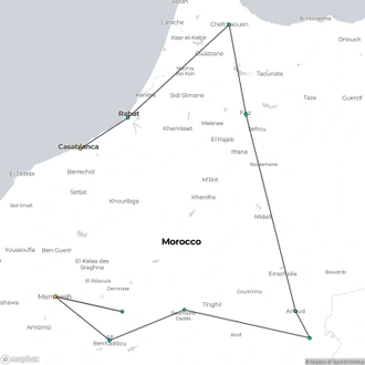 tourhub | Crooked Compass | Morocco in Classe | Tour Map