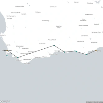 tourhub | ATC South Africa | Cape Town and Garden Route | Tour Map