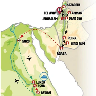 tourhub | Europamundo | Israel, Jordan and Cairo | Tour Map