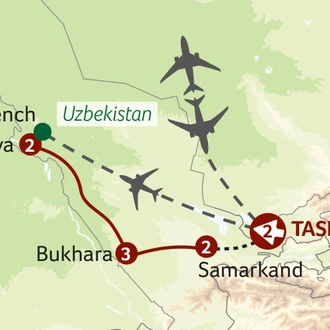 tourhub | Titan Travel | Uzbekistan - Jewel of the Silk Road | Tour Map