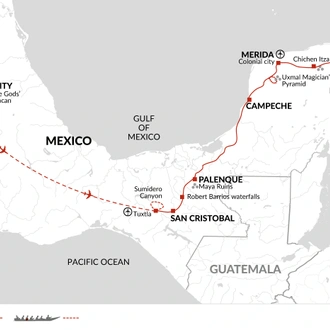 tourhub | Explore! | Highlights of Mexico | Tour Map